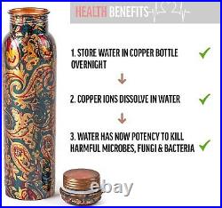 100% Pure Copper Bottle Pot Ayurveda Health Benefits Eco Friendly 950ml Handmade