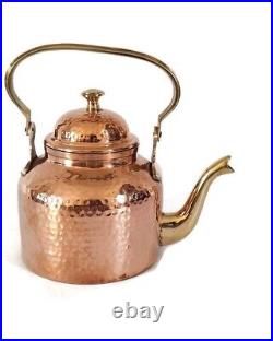 100% Pure Copper Coffee Tea Kettle Pot, Gift Set For Kitchen Decoration 1150 ML