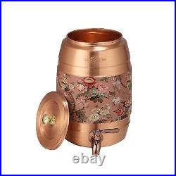 100% Pure Copper Water Dispenser 5 Litre Matka Pot with Tap Ayurveda Good Health