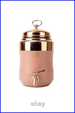 100% Pure Copper Water Dispenser Container Pot 5LTR Printed Copper pitcher Matka