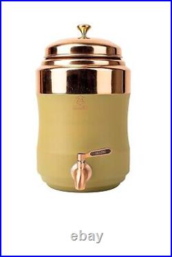 100% Pure Copper Water Dispenser Container Pot 5LTR Printed Copper pitcher Matka