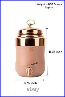 100% Pure Copper Water Dispenser Container Pot 5LTR Printed Copper pitcher Matka