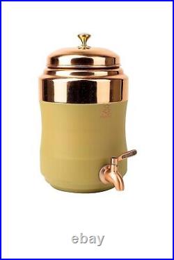 100% Pure Copper Water Dispenser Container Pot 5LTR Printed Copper pitcher Matka