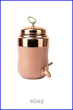 100% Pure Copper Water Dispenser Container Pot 5LTR Printed Copper pitcher Matka