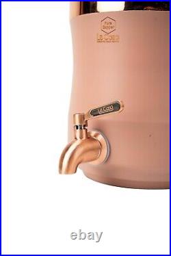 100% Pure Copper Water Dispenser Container Pot 5LTR Printed Copper pitcher Matka