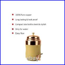 100% Pure Copper Water Dispenser Container Pot 5LTR Printed Copper pitcher Matka