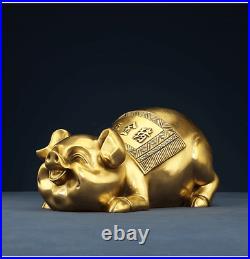 10.7 China Pure Copper Wealth Pig Statue Saving Pot Piggy Bank