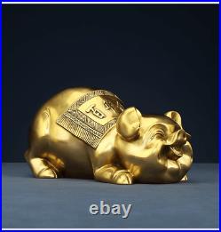 10.7 China Pure Copper Wealth Pig Statue Saving Pot Piggy Bank