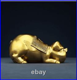 10.7 China Pure Copper Wealth Pig Statue Saving Pot Piggy Bank