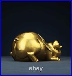 10.7 China Pure Copper Wealth Pig Statue Saving Pot Piggy Bank