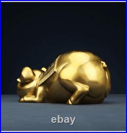 10.7 China Pure Copper Wealth Pig Statue Saving Pot Piggy Bank