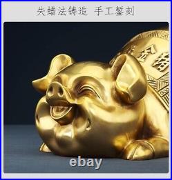 10.7 China Pure Copper Wealth Pig Statue Saving Pot Piggy Bank