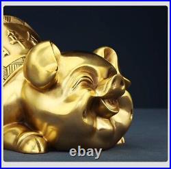 10.7 China Pure Copper Wealth Pig Statue Saving Pot Piggy Bank