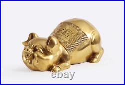 10.7 China Pure Copper Wealth Pig Statue Saving Pot Piggy Bank