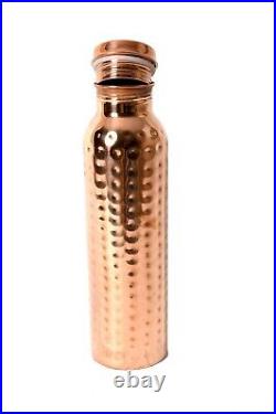10 Copper Handmade Water Bottle 100% Pure Pot Natural Ayurveda Health Benefits