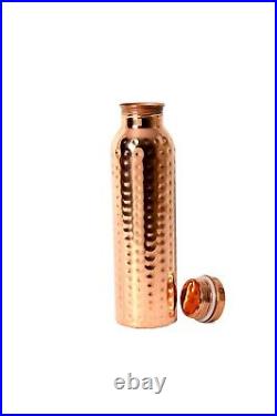 10 Copper Handmade Water Bottle 100% Pure Pot Natural Ayurveda Health Benefits