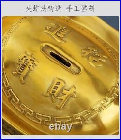 11 China Pure Copper Yuanbao Statue Saving Pot Piggy Bank