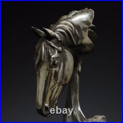 13.2 Chinese Buddhism Pure copper Gilt silver Horse head pot statue