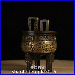 15cm mark China antique bronze Pure copper gram Tripod