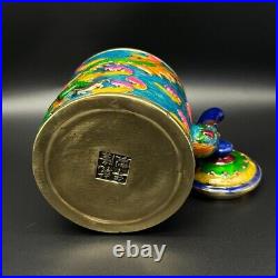 16cm Vivid Dragon Portable Tea Pot Collect Exquisite Pure Copper Cloisonne Carve
