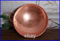 1 Pc Pure Copper Handmade Frying Pan Cookware Pot Purple Double Handle Cooking