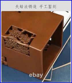 4.4 China Pure Copper Plum Orchid Bamboo Chrysanthemum Pen Container Brush Pot