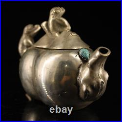 4.4 China manual antique Pure copper Pure handwork Inlay gem pot