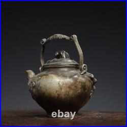 4.8 Chinese Buddhism Pure copper Gilt silver Fine carving prunus-blossom pot