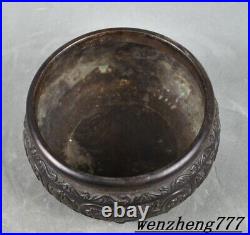 5.6collect China ancient Pure Copper wealth luck money Yuanbao bowl pot