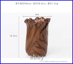5 China Pure Copper Lotus Leaf Pen Container Brush Pot