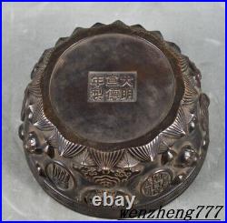 6.2collect China ancient Pure Copper gourd Yuanbao bat wealth luck pot bowl