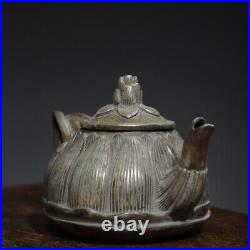 6 Chinese Buddhism Pure copper Gilt silver Fine carving Lotus flower pot