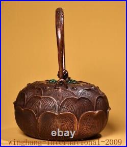 7.6China Dynasty palace Pure Copper inlay Gem Lotus flower Tea makers Tea Pot