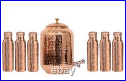 8 Liter Pure Copper Water Dispenser Container Pot With Copper Bottle Drinkware