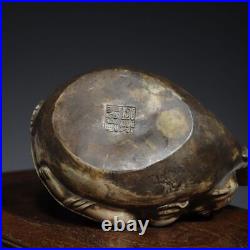 9.2 Chinese Buddhism Pure copper Gilt silver Fine carving Boy pot