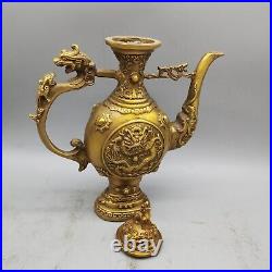 Antique Collection Pure Copper Five Dragon Wine Pot