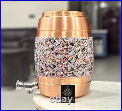 Antique Copper Water Dispenser Pot Pure Copper Water Pot Dispenser Matka 5 Ltr