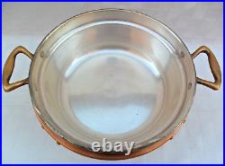 Antique Lagco Pure Bronze + Sterling Silver Lined Chafing Dish & LID & Burner