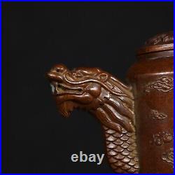 Antique Pure Copper Dragon Phoenix Pot