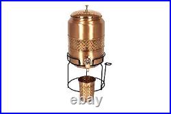 Antique Pure Copper Water Dispenser Half Hammered Copper Pot 5L