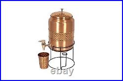 Antique Pure Copper Water Dispenser Half Hammered Copper Pot 5L