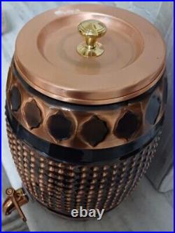 Antique Pure Water Dispenser Etching Copper 5 Litre Matka Copper