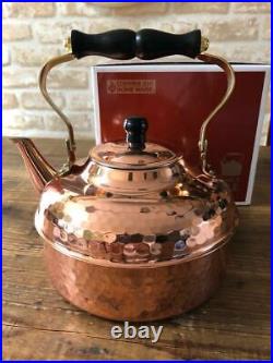 COPPER 100 Pure Copper Hammer Eyelet Kettle 2L S-810H Tea Pot F/S from Japan New