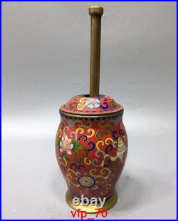 China antique Pure copper Cloisonne Tamper pot