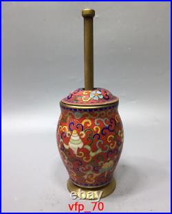 China antique Pure copper Cloisonne Tamper pot