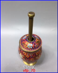 China antique Pure copper Cloisonne Tamper pot