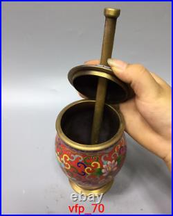 China antique Pure copper Cloisonne Tamper pot