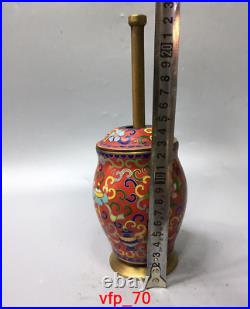 China antique Pure copper Cloisonne Tamper pot