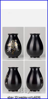 Chinese 100% Pure Brass Copper Hand Painting Royal Lucky Vase Jar Jug Pot