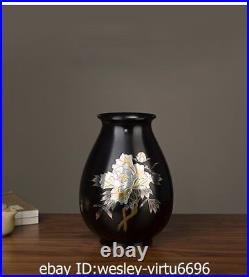 Chinese 100% Pure Brass Copper Hand Painting Royal Lucky Vase Jar Jug Pot